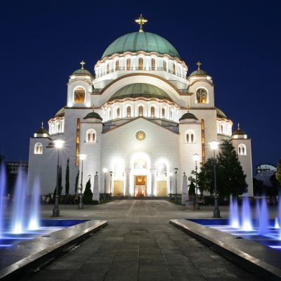 Cathedral of Saint Sava at evening, Belgrade, Serbia